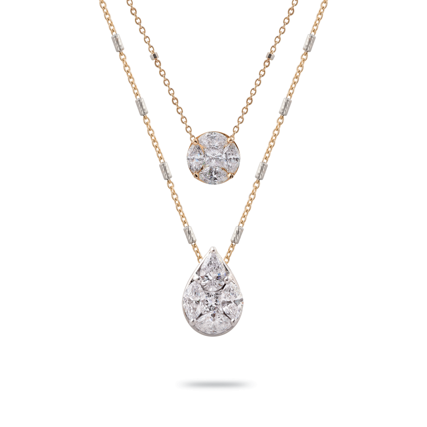 Echo Rond et Poire Pendant