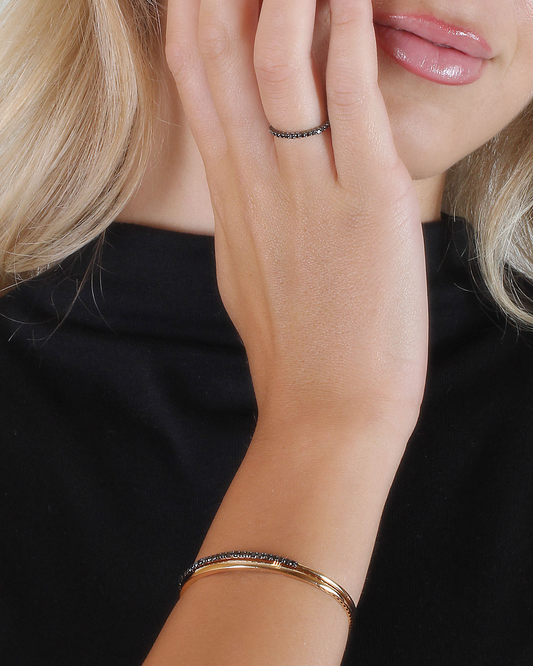 Black Wedding Band, Round, 0.02