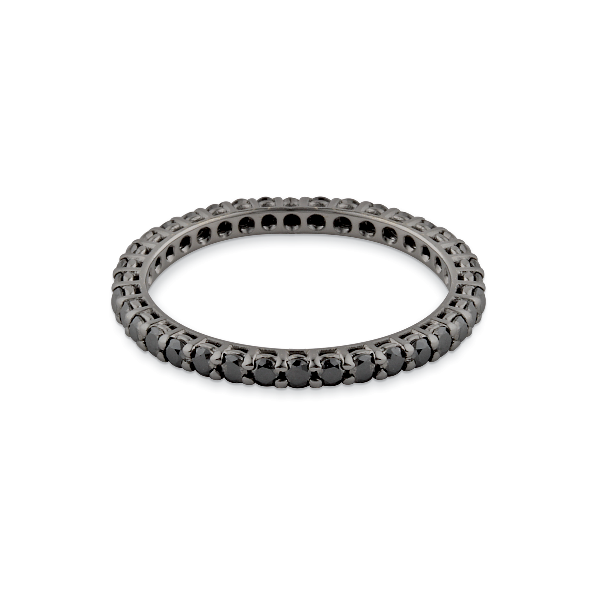 Black Wedding Band, Round, 0.02
