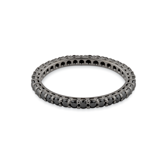Black Wedding Band, Round, 0.02
