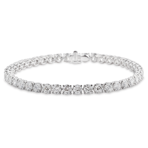 Bracelet tennis, taille brillant, 0,20 carat, en or blanc par George Hakim