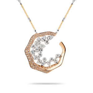 Pendentif Céleste Lunaire en or blanc et rose par George Hakim