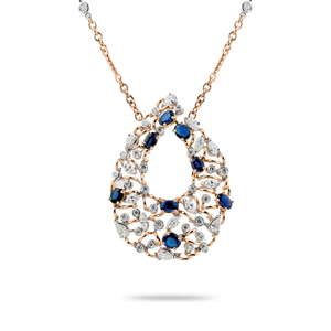 Pendentif Céleste Nocturne, modèle classique, en or blanc et rose par George Hakim