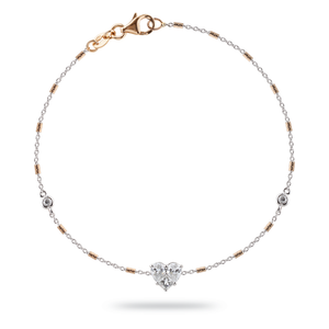 Bracelet Echo Coeur en or blanc et rose par George Hakim