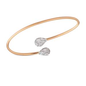 Bracelet Echo Double Poire en or blanc et rose par George Hakim