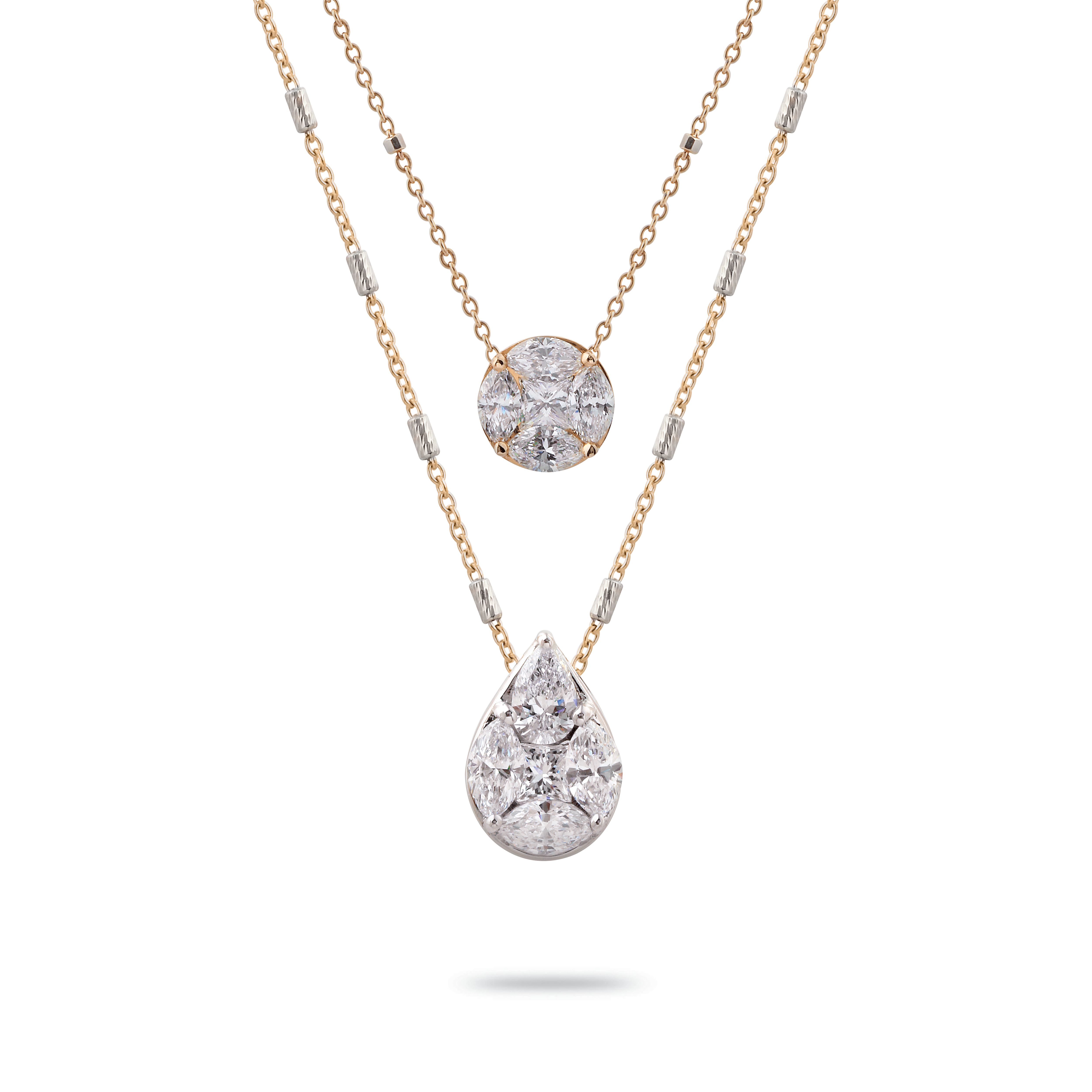 Echo Rond et Poire Pendant