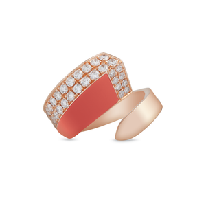 Bague Glam, grand modèle, en or rose par George Hakim