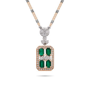 Pendentif La Tablette Verte en or blanc et rose par George Hakim