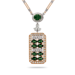 Pendentif La Tablette Verte en or blanc et rose par George Hakim