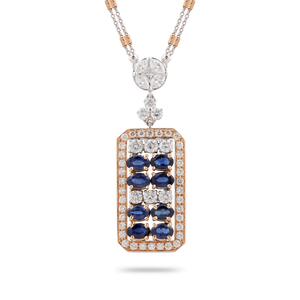 Pendentif La Tablette Bleue en or blanc et rose par George Hakim