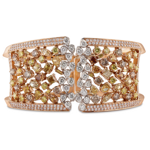Bracelet jonc Céleste Lunaire en or blanc et rose par George Hakim