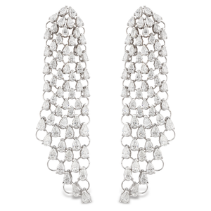 Boucles d’oreilles de haute joaillerie GH en or blanc par George Hakim